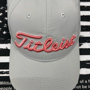 Titleist Gray Golf Hat with Pink Script Logo